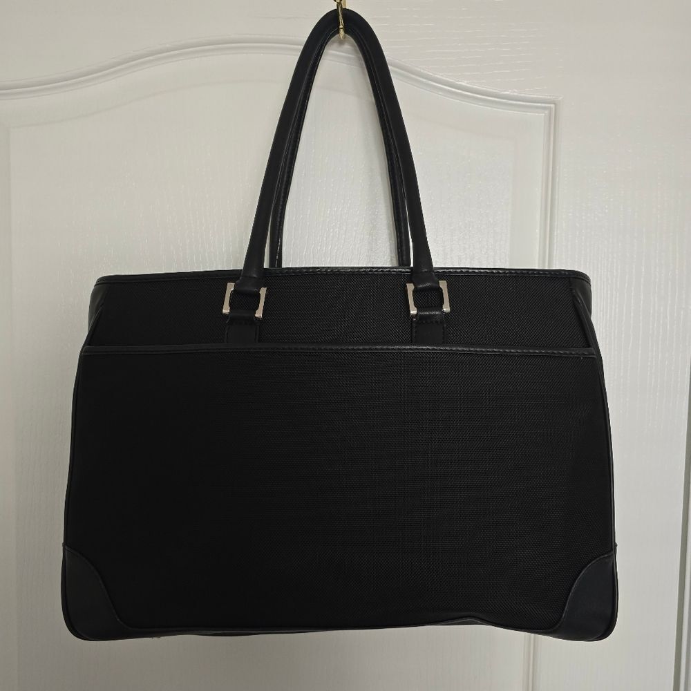 Bosca black leather tote bag work